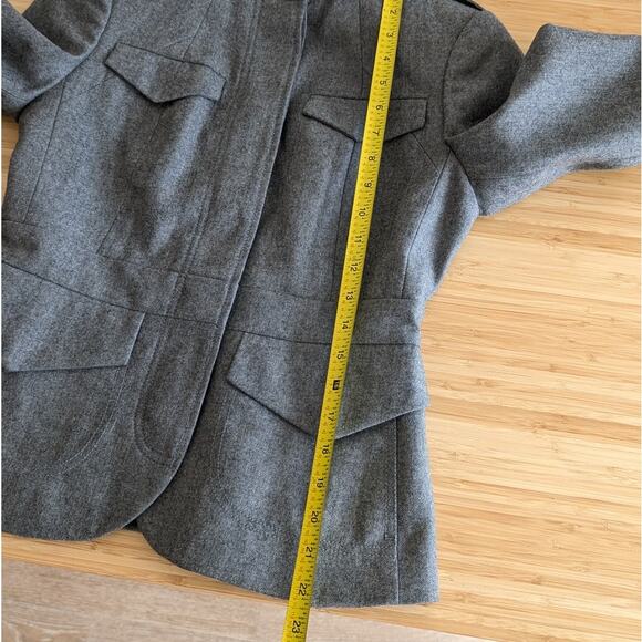 Banana Republic Gray Button Wool Military Blazer Overcoat Jacket, size 2 - Picture 7 of 10